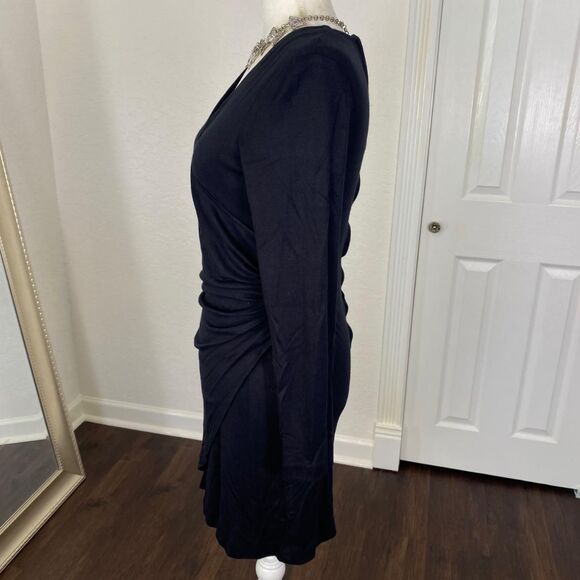 Vintage Witchy Whimsygoth Frederick's Of Hollywood Little Black Wrap Dress M - Picture 4 of 8